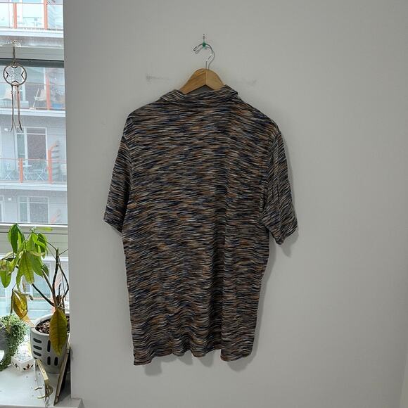 Johnston & Murphy Men's Blue & Yellow Print Short Sleeve Polo Top Size XL - Picture 5 of 5